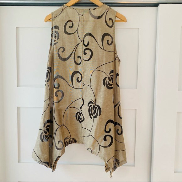 Kaktus Sleeveless Tunic Top Sharkbite Hem Pockets M - Picture 13 of 14